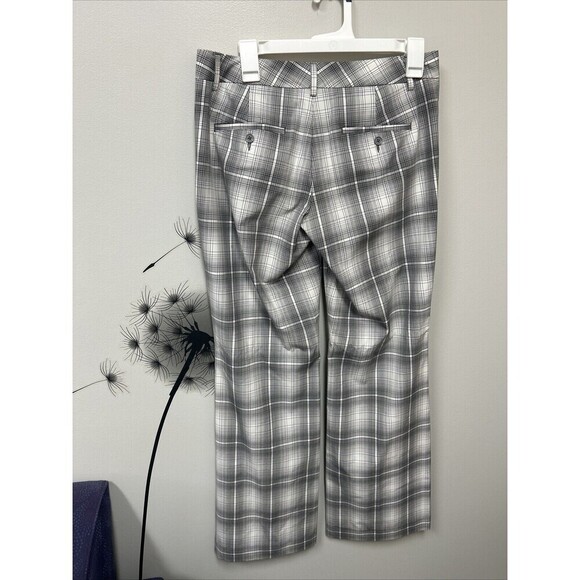 Express Women’s Y2K Editor Career clueless Black Plaid Flare pants office siren - Picture 6 of 6